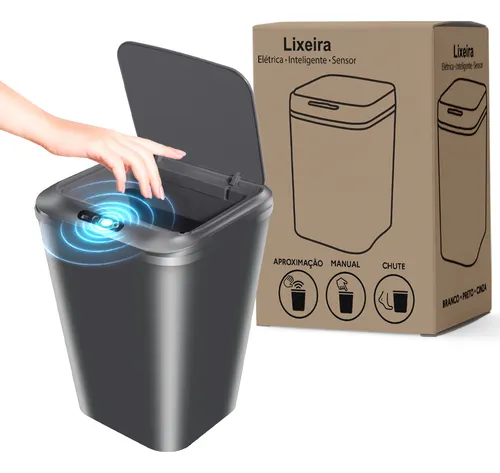 Foto de Lixeira Inteligente 16L Cinza em oferta
